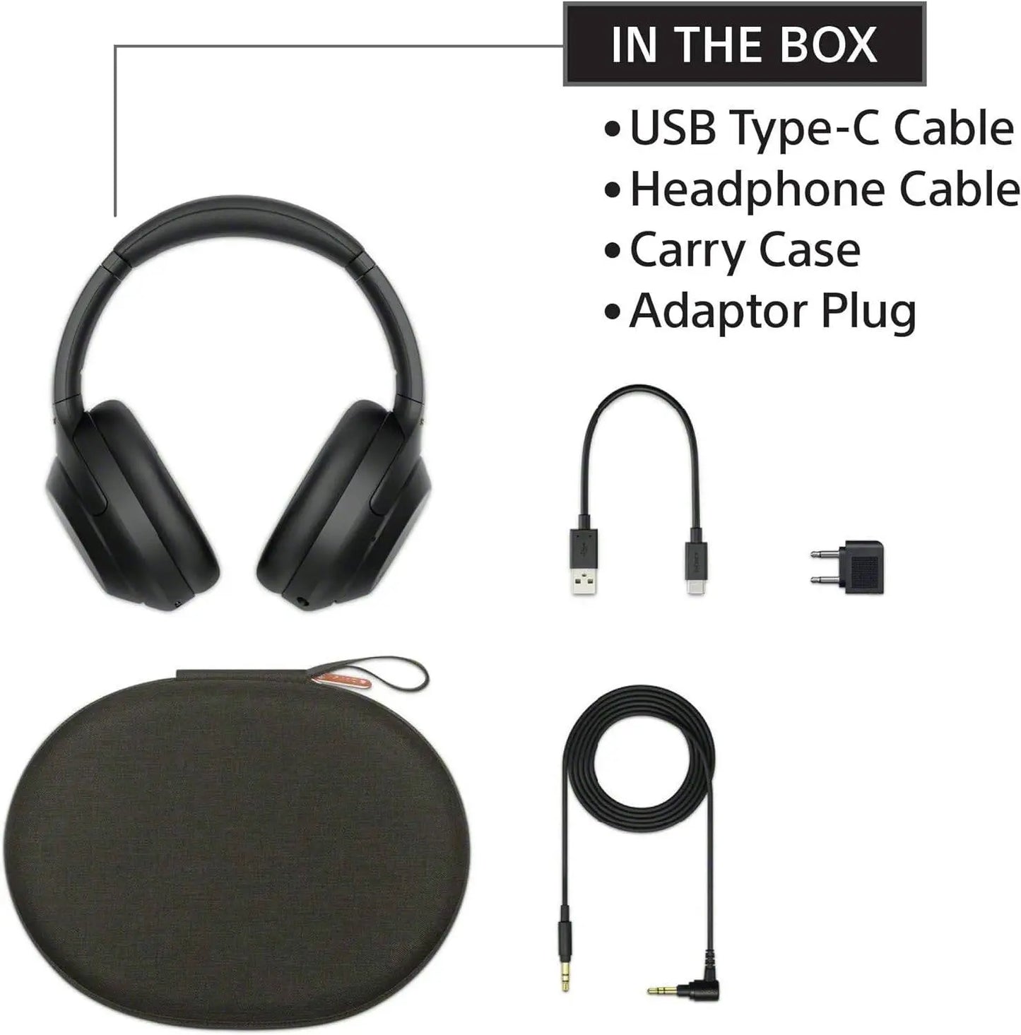 Sony WH-1000XM4 Industry Leading Wireless Noise Cancellation Bluetooth Over Ear Headphones with Mic for Phone Calls, 30 Hours Battery Life, Quick Charge, AUX, Touch Control and Voice Control Dabbakhul