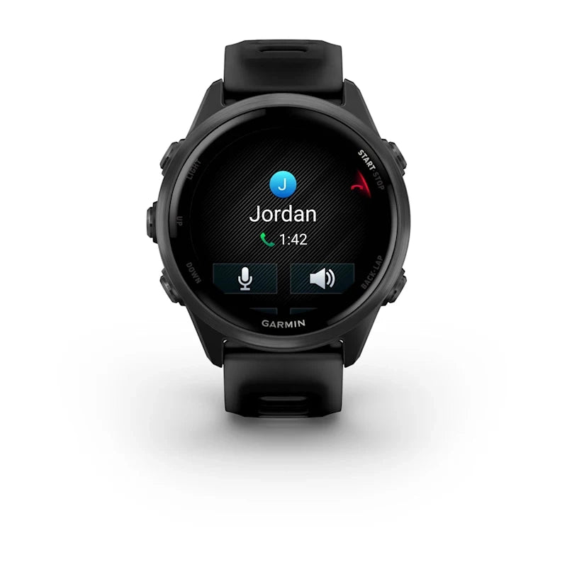 Garmin® Forerunner® 570, 42mm, Advanced GPS Running and Triathlon Smartwatch, AMOLED Display, Training and Recovery Features, Slate Gray Aluminum with Translucent Black/Black Band - Unboxed