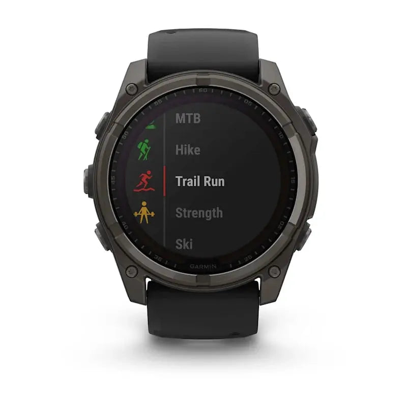 Garmin fēnix® 8 – 47 mm, Solar, AMOLED, Sapphire, Premium Multisport GPS Smartwatch, Long-Lasting Battery Life, Dive-Rated, Built-in LED Flashlight, Carbon Gray DLC Titanium with Pebble Gray Band Dabbakhul