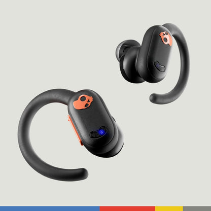 Skullcandy Push ANC Active in Ear Wireless Earbuds – 58Hr Battery + Rapid Charge, Active Noise Cancellation, IP67 Waterproof, Wireless Charging Case, Mic – True Black/Orange - Unboxed