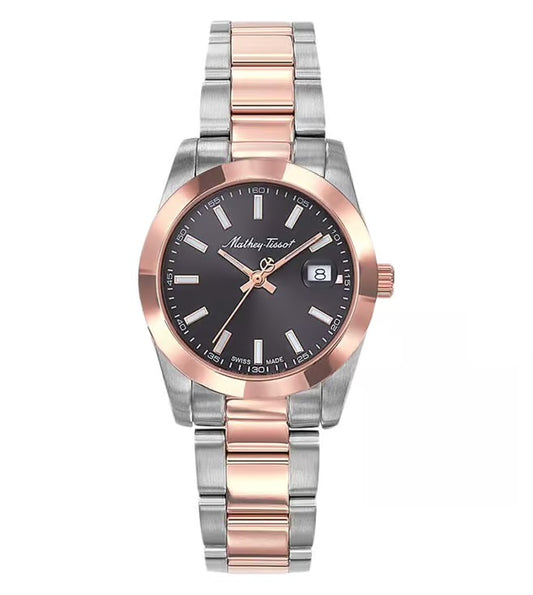 Mathey-Tissot watch for Swiss Made Mathy I Quartz Ronda 585 H3 Movement Black Dial Analog Watch  - For Women D450RN