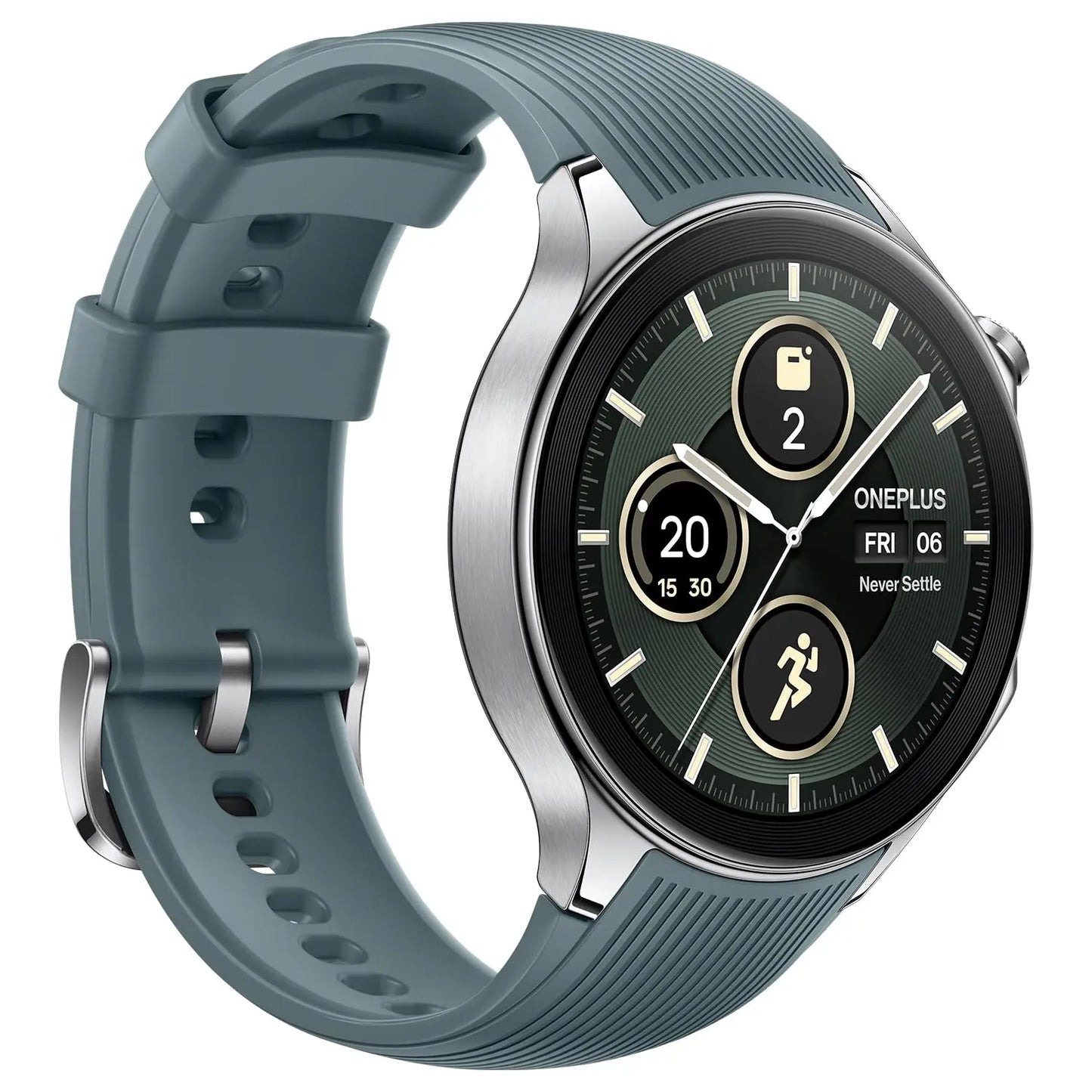 OnePlus Watch 2 with Wear OS 4,Snapdragon W5 Chipset,Upto 100hrs battery life,1.43’’ AMOLED Display,Stainless Steel & Sapphire Crystal build,Dual Frequency GPS,5 ATM, IP68 & BT Calling Dabbakhul