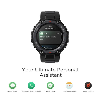Amazfit T-Rex Pro 48mm Smartwatch Fitness Watch with Sp02, Heart Rate, Sleep Monitor, Sports Watch with Over 100 Sports Modes, 10 ATM Waterproof, 18 Day Battery Life, GPS - (Excellent Condition, Like New ) Dabbakhul