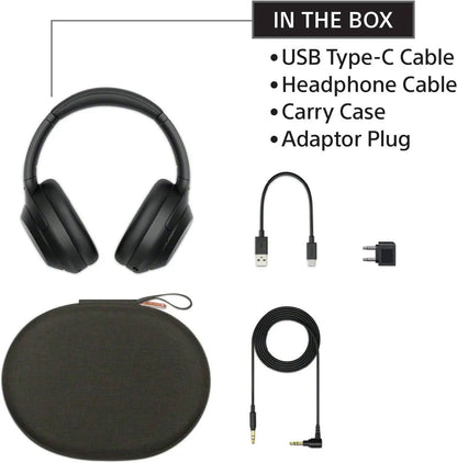 Sony WH-1000XM4 Industry Leading Wireless Noise Cancellation Bluetooth Over Ear Headphones with Mic for Phone Calls, 30 Hours Battery Life, Quick Charge, AUX, Touch Control and Voice Control Dabbakhul