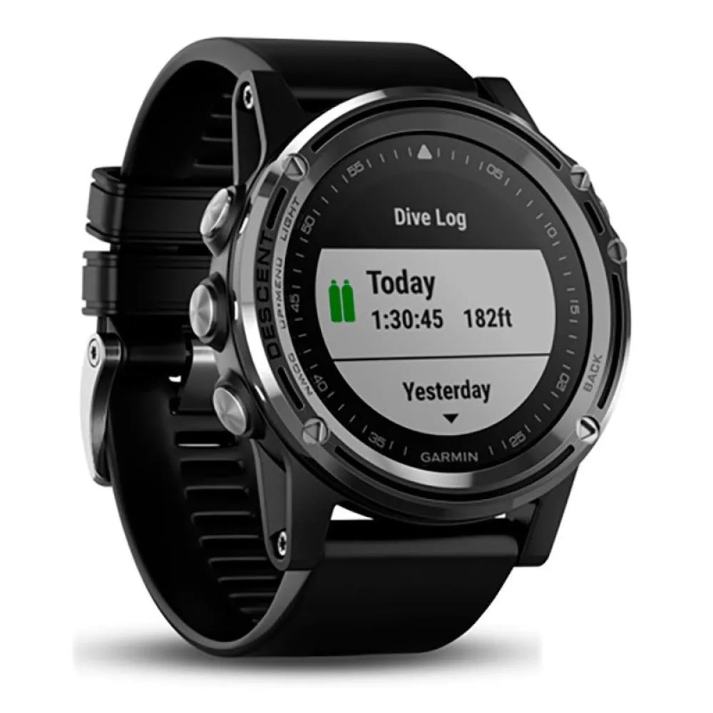 Garmin Descent Mk1, Watch-Sized Dive Computer with Surface GPS, Includes Fitness Features, Sapphire Silver Titanium Bezel with Black Band- Unboxed