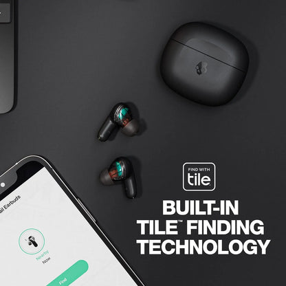 Skullcandy Rail ANC Wireless Earbuds with Mic - Active Noise Cancelling, 97 dB Multipoint Pairing, 27Hr Battery, Skull-iQ App, Tile Tracking Dabbakhul