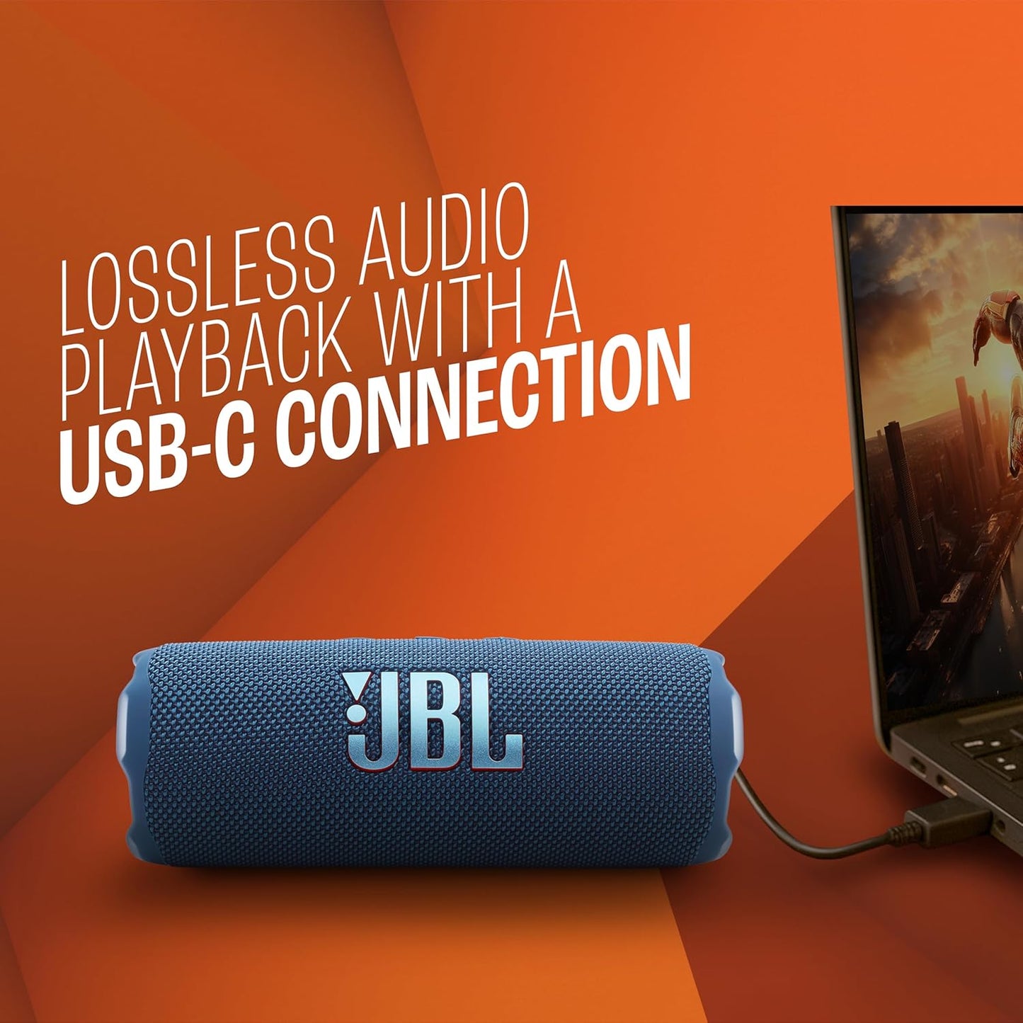 JBL Flip 7 Wireless Portable Bluetooth Speaker, Bold Pro Sound with AI Sound Boost, 16Hrs of Playtime, IP68 Water & Dustproof, Multi-Speaker Connection by Auracast, Personalization App - Unboxed