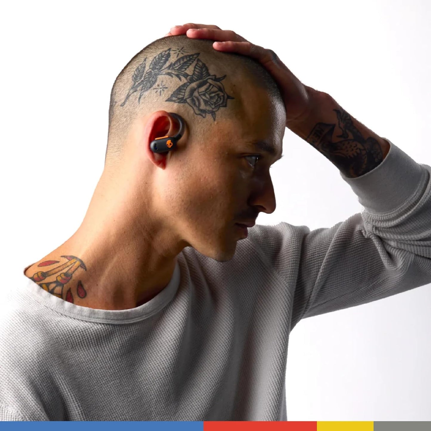 Skullcandy Push ANC Active in Ear Wireless Earbuds – 58Hr Battery + Rapid Charge, Active Noise Cancellation, IP67 Waterproof, Wireless Charging Case, Mic – True Black/Orange - Unboxed