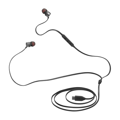 JBL Tune 310 Wired in Ear Type C Headphones, Hi-Res Audio with Digital-to-Analog Converter, 3-Button EQ Preset Remote with Microphone, Tangle-Free Flat Cable, Compatible with USB-C Devices Dabbakhul