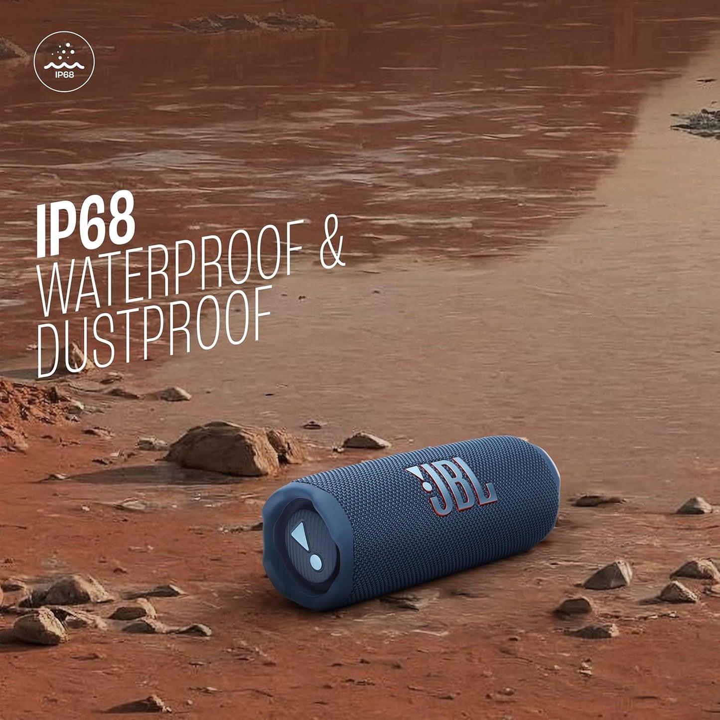 JBL Flip 7 Wireless Portable Bluetooth Speaker, Bold Pro Sound with AI Sound Boost, 16Hrs of Playtime, IP68 Water & Dustproof, Multi-Speaker Connection by Auracast, Personalization App - Unboxed