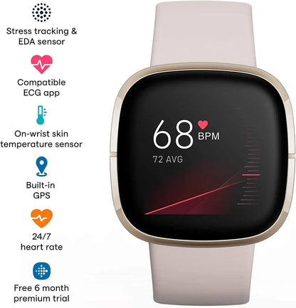 Fitbit Sense Advanced Smartwatch with Tools for Heart Health, Stress Management & Skin Temperature Trends Dabbakhul
