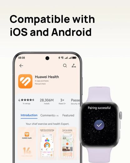HUAWEI Watch FIT 4 smartwatch, 1.82" Large Display, Up to 10-Day Battery Life, Dual Band GPS, 100+ Sports Modes, Fitness Health Tracker, Emotional Assistant, Compatible with Android iOS Dabbakhul