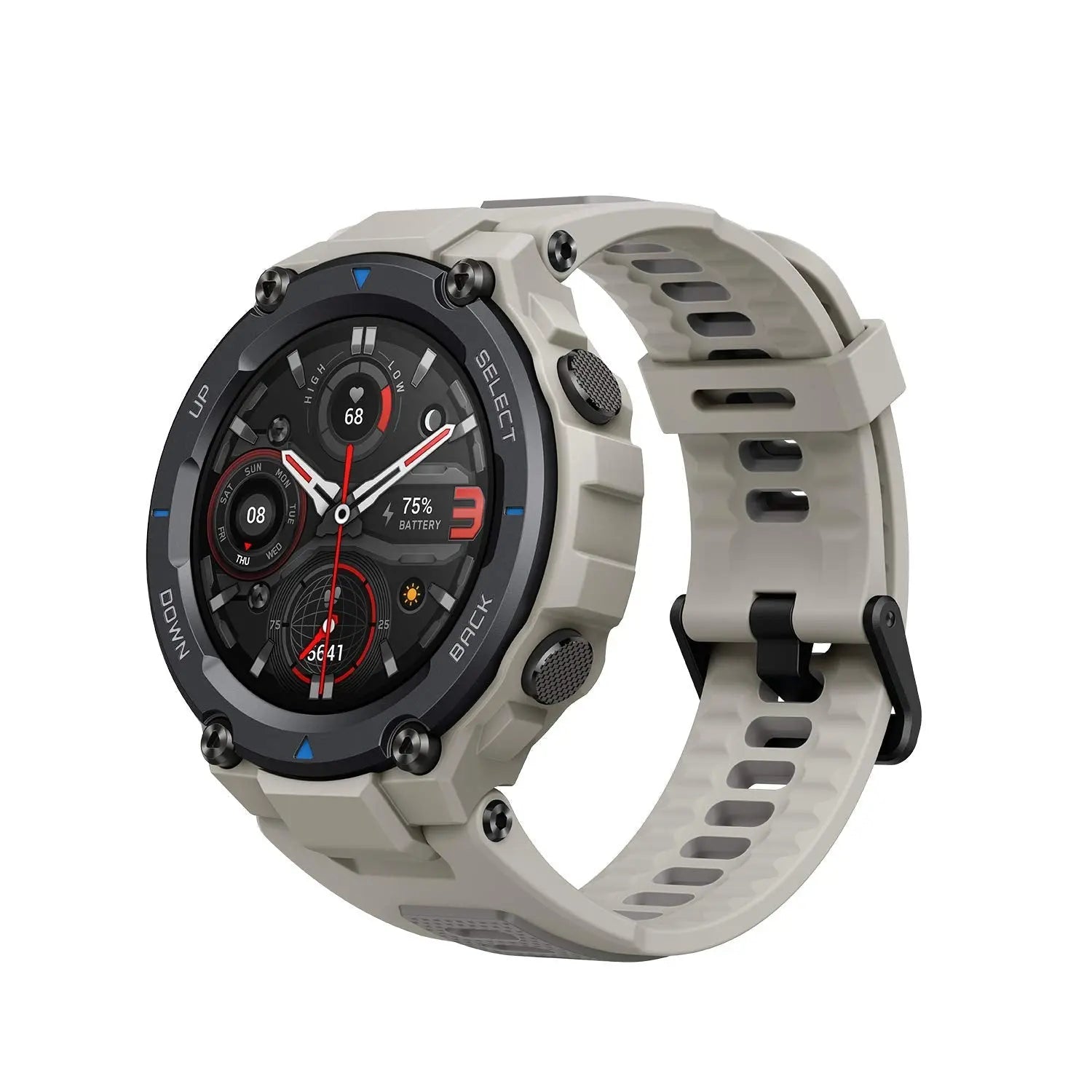Amazfit T-Rex Pro 48mm Smartwatch Fitness Watch with Sp02, Heart Rate, Sleep Monitor, Sports Watch with Over 100 Sports Modes, 10 ATM Waterproof, 18 Day Battery Life, GPS - (Excellent Condition, Like New ) Dabbakhul