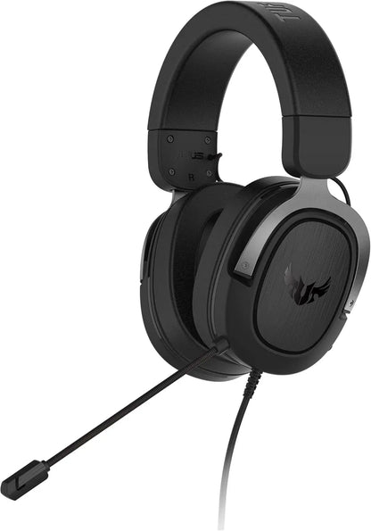 ASUS TUF Gaming H3 Wired Over-Ear Headphones with Mic, 3.5mm Jack, Lightweight Gaming Headset, Deep Bass, Noise-Cancelling Mic, PC/PS5/Xbox/Mobile Compatible – Gun Metal Black Dabbakhul
