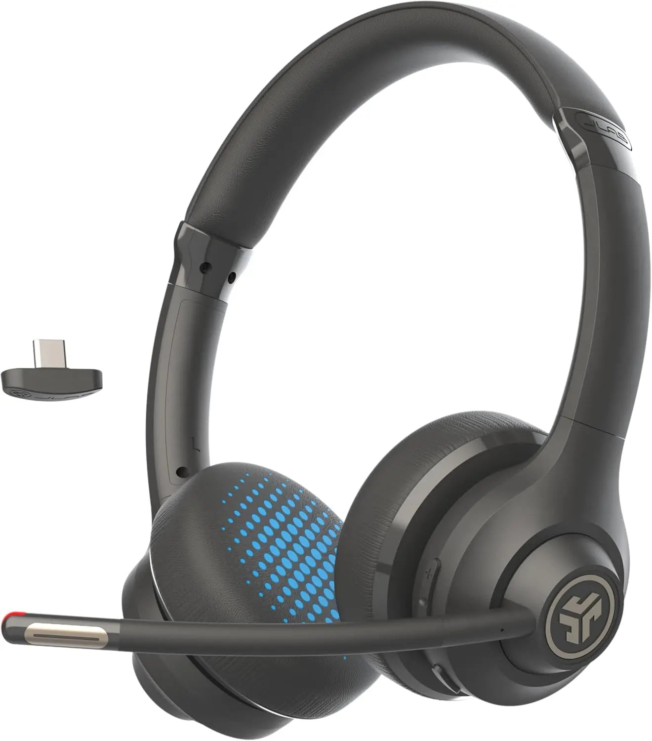 JLab Go Work Wireless On Ear Headsets with Microphone - 45+ Playtime PC Bluetooth Headset and Multipoint Connect to Laptop Computer and Mobile - Wired or Wireless Headphones with Microphone Dabbakhul