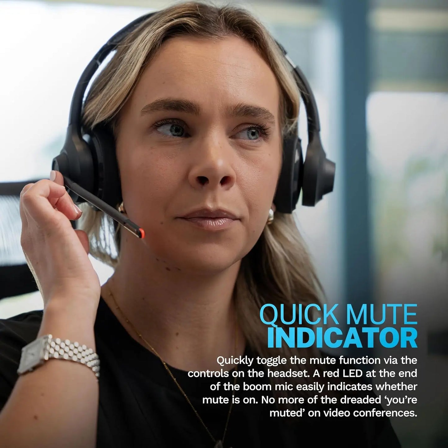 JLab Go Work Wireless On Ear Headsets with Microphone - 45+ Playtime PC Bluetooth Headset and Multipoint Connect to Laptop Computer and Mobile - Wired or Wireless Headphones with Microphone Dabbakhul