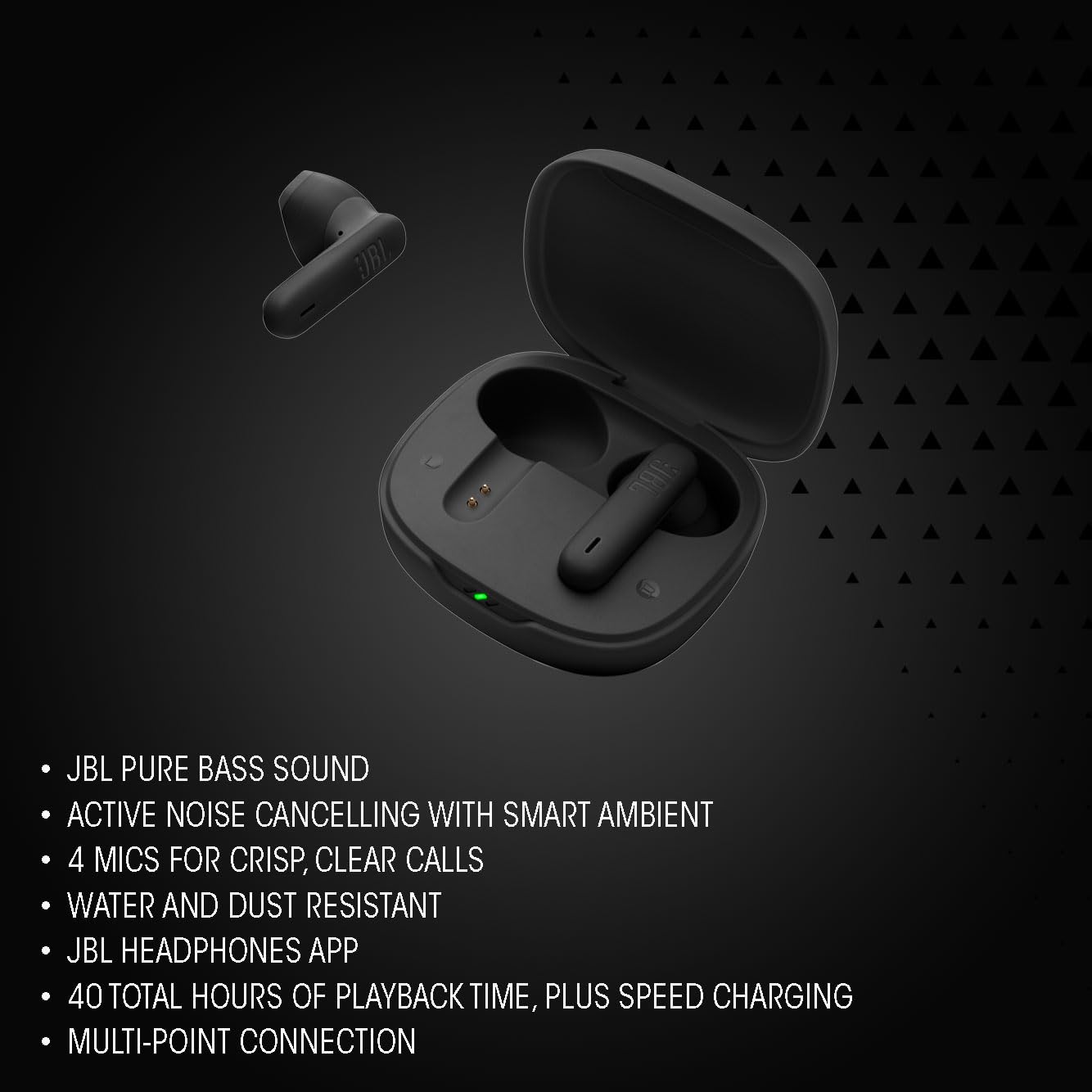 JBL Wave Flex 2 in-Ear Wireless Earbuds (TWS) with Mic,4 mics for Crisp & Clear Calls,40 Hours Battery,Ip54 Water&Dust Resistance,Multi-Point Connection
