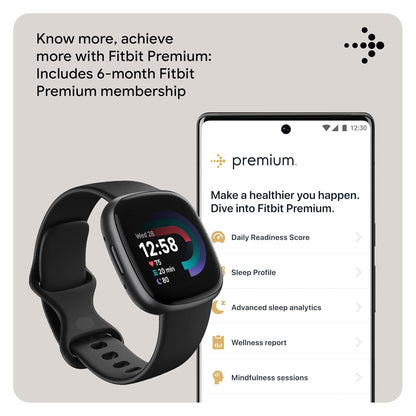 Fitbit Versa 4 Fitness Smartwatch with Daily Readiness, GPS, 24/7 Heart Rate, 40+ Exercise Modes, Sleep Tracking and more, One Size (S & L Bands Included) Dabbakhul