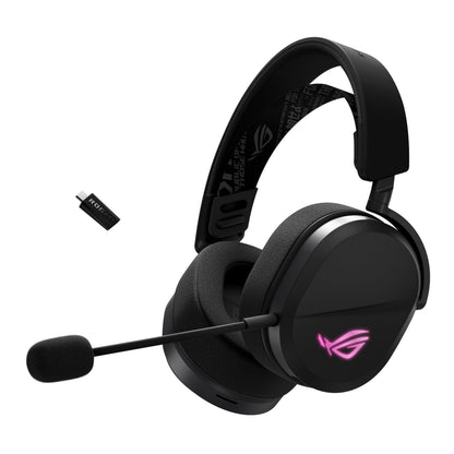 ASUS ROG Pelta Wireless Gaming Headset (BT, ROG SpeedNova 2.4GHz, USB-C, Lightweight 309g, 50mm ROG Titanium-Plated Drivers, 10mm Super-Wideband Mic, RGB, 70HR Battery, for PC, Switch, PS5) - Black
