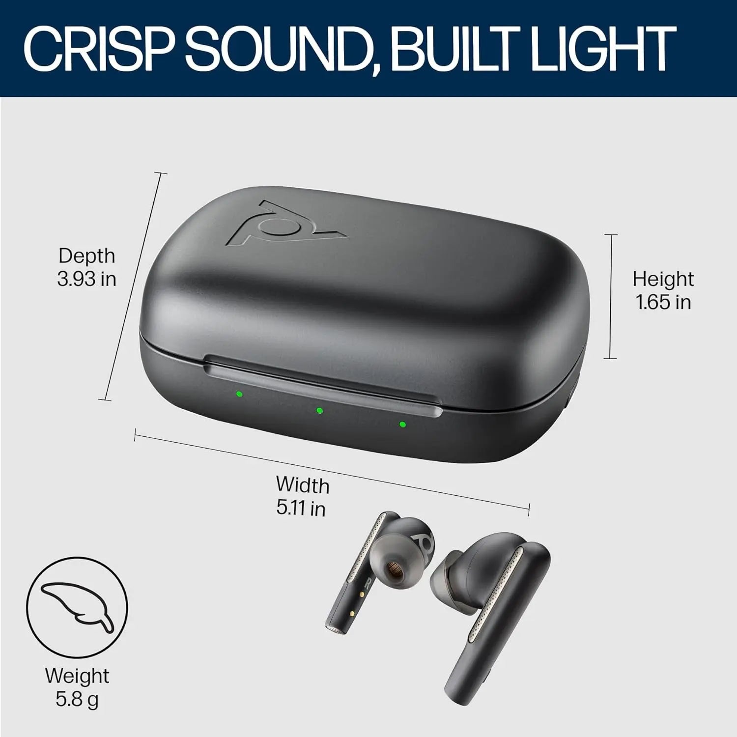 Poly Voyager Free 60 True Wireless Earbuds, in-Ear w/Noise-canceling mic, ANC, Black Dabbakhul