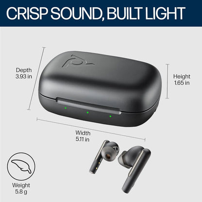 Poly Voyager Free 60 True Wireless Earbuds, in-Ear w/Noise-canceling mic, ANC, Black Dabbakhul