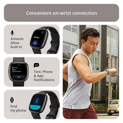 Fitbit Versa 4 Fitness Smartwatch with Daily Readiness, GPS, 24/7 Heart Rate, 40+ Exercise Modes, Sleep Tracking and more, One Size (S & L Bands Included) Dabbakhul