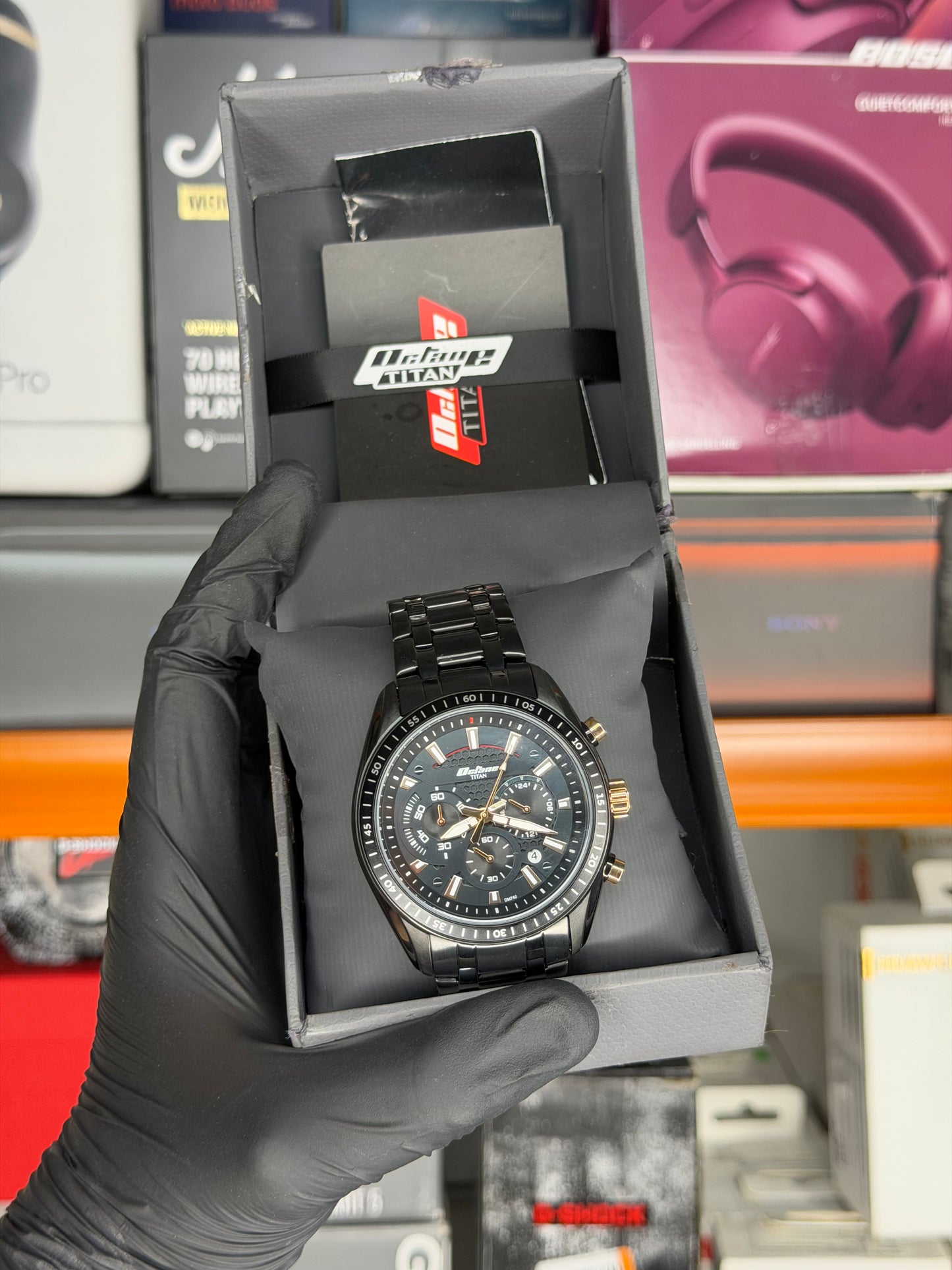 Titan Octane a chronograph- NS90077KM04 - Black - OpenBox