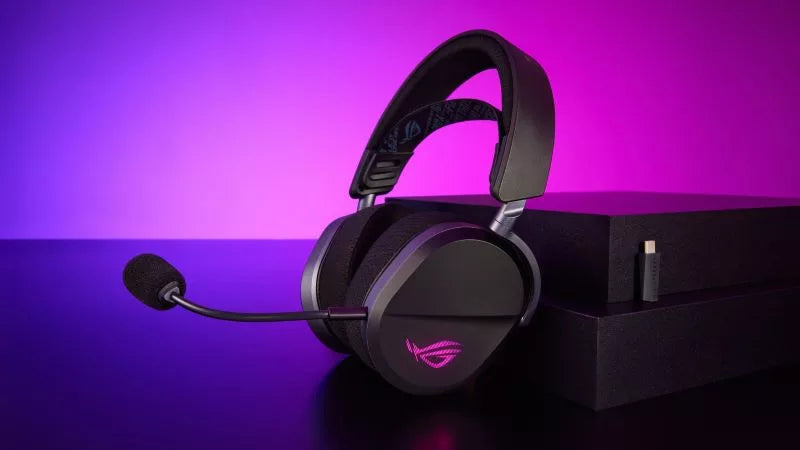 ASUS ROG Pelta Wireless Gaming Headset (BT, ROG SpeedNova 2.4GHz, USB-C, Lightweight 309g, 50mm ROG Titanium-Plated Drivers, 10mm Super-Wideband Mic, RGB, 70HR Battery, for PC, Switch, PS5) - Black