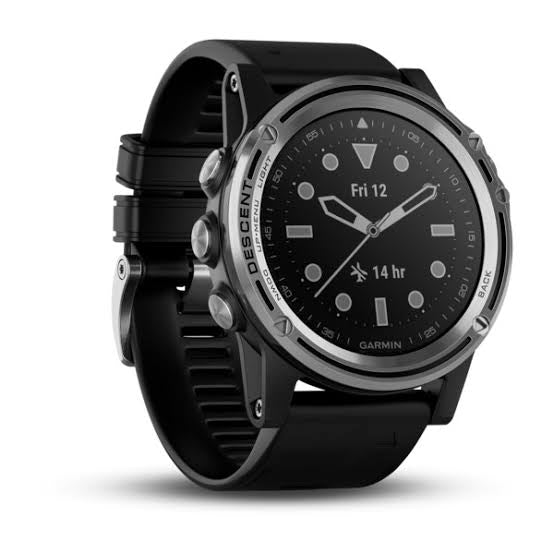 Garmin Descent Mk1, Watch-Sized Dive Computer with Surface GPS, Includes Fitness Features, Sapphire Silver Titanium Bezel with Black Band- Unboxed