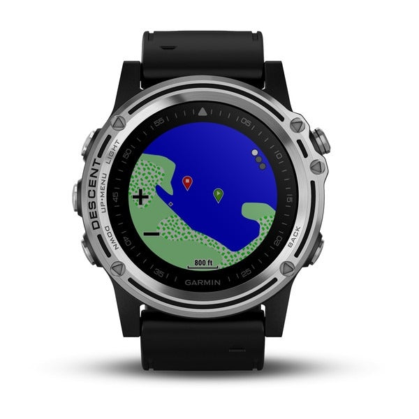 Garmin Descent Mk1, Watch-Sized Dive Computer with Surface GPS, Includes Fitness Features, Sapphire Silver Titanium Bezel with Black Band- Unboxed