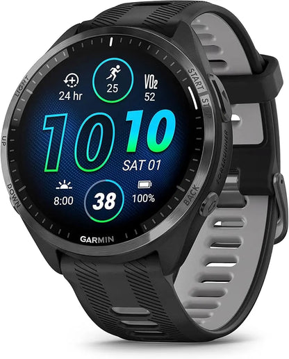 GARMIN Forerunner 965 Smartwatch (Black and powder grey
Strap, Free Size) Dabbakhul