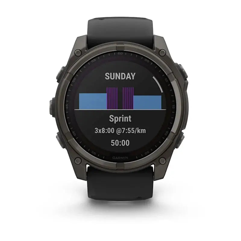 Garmin fēnix® 8 – 47 mm, Solar, AMOLED, Sapphire, Premium Multisport GPS Smartwatch, Long-Lasting Battery Life, Dive-Rated, Built-in LED Flashlight, Carbon Gray DLC Titanium with Pebble Gray Band Dabbakhul