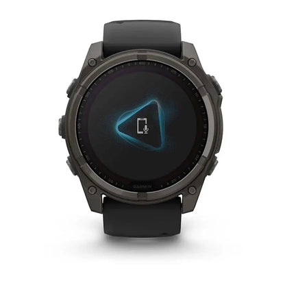 Garmin fēnix® 8 – 47 mm, Solar, AMOLED, Sapphire, Premium Multisport GPS Smartwatch, Long-Lasting Battery Life, Dive-Rated, Built-in LED Flashlight, Carbon Gray DLC Titanium with Pebble Gray Band Dabbakhul