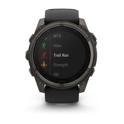Garmin fēnix® 8 – 47 mm, Solar, AMOLED, Sapphire, Premium Multisport GPS Smartwatch, Long-Lasting Battery Life, Dive-Rated, Built-in LED Flashlight, Carbon Gray DLC Titanium with Pebble Gray Band Dabbakhul