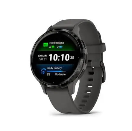 GARMIN Venu 3s - 41mm 
Slate stainless steel bezel with pebble grey case and silicone band Dabbakhul