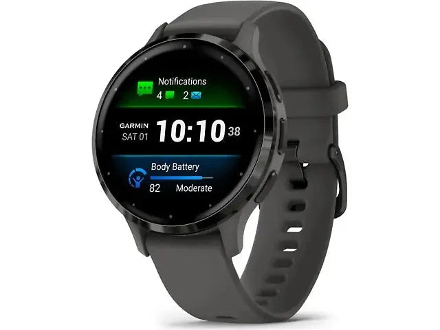 GARMIN Venu 3s - 41mm 
Slate stainless steel bezel with pebble grey case and silicone band Dabbakhul
