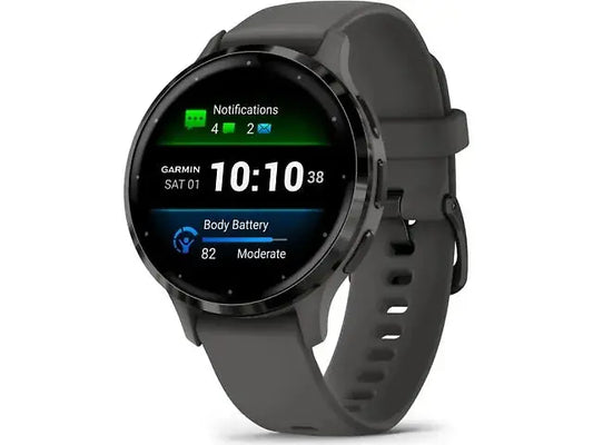 GARMIN Venu 3s - 41mm 
Slate stainless steel bezel with pebble grey case and silicone band Dabbakhul