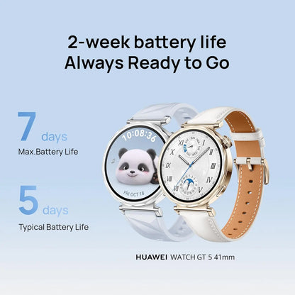 HUAWEI Watch GT 5 41mm Smartwatch, Up to 7 Days Battery Life, iOS & Android Compatible,Built in Maps, Pro-Level Sports Call&Message Reply - Gold Dabbakhul