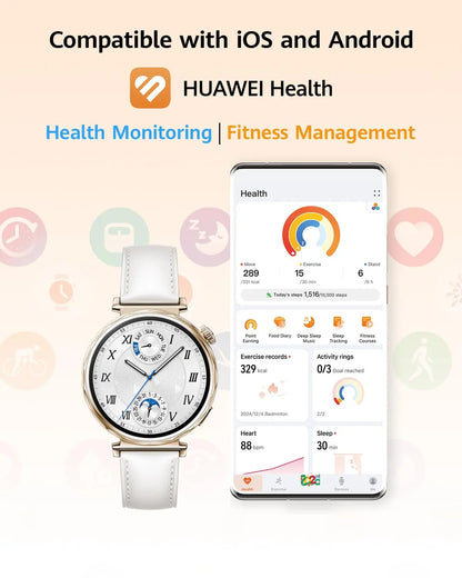 HUAWEI Watch GT 5 41mm Smartwatch, Up to 7 Days Battery Life, iOS & Android Compatible,Built in Maps, Pro-Level Sports Call&Message Reply - Gold Dabbakhul