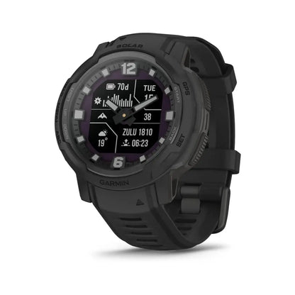 Garmin Instinct Crossover Solar - Tactical Edition, Rugged Hybrid Smartwatch with Solar Charging Capabilities, Tactical-Specific Features, Analog Hands and Digital Display,Black Dabbakhul