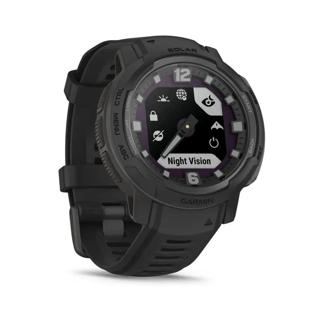 Garmin Instinct Crossover Solar - Tactical Edition, Rugged Hybrid Smartwatch with Solar Charging Capabilities, Tactical-Specific Features, Analog Hands and Digital Display,Black Dabbakhul