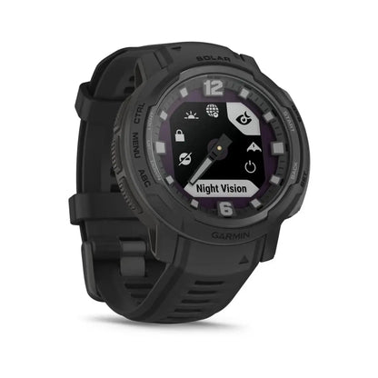 Garmin Instinct Crossover Solar - Tactical Edition, Rugged Hybrid Smartwatch with Solar Charging Capabilities, Tactical-Specific Features, Analog Hands and Digital Display,Black Dabbakhul