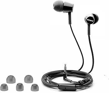 Sony MDR-EX155AP Wired in Ear Headphones with Tangle Free Cable, 3.5mm Jack, Headset with Mic for Phone Calls Dabbakhul