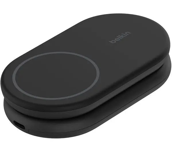 Belkin MagSafe Qi2 Wireless Charger | 2-in-1 Magnetic Foldable 15W | Fast Charger for iPhone 16, 15, 14, 13, 12 | Charging Station with Non-Slip Base | PSU Included Dabbakhul