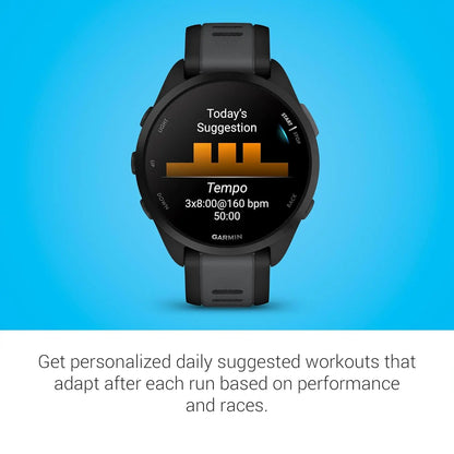 Garmin Forerunner 165, Running Smartwatch, Colorful AMOLED Display, Training Metrics and Recovery Insights, Music on Your Wrist, Black Dabbakhul