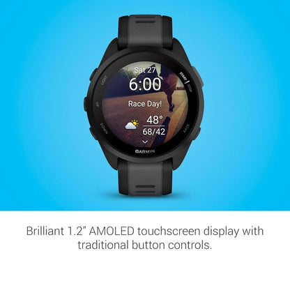 Garmin Forerunner 165, Running Smartwatch, Colorful AMOLED Display, Training Metrics and Recovery Insights, Music on Your Wrist, Black Dabbakhul