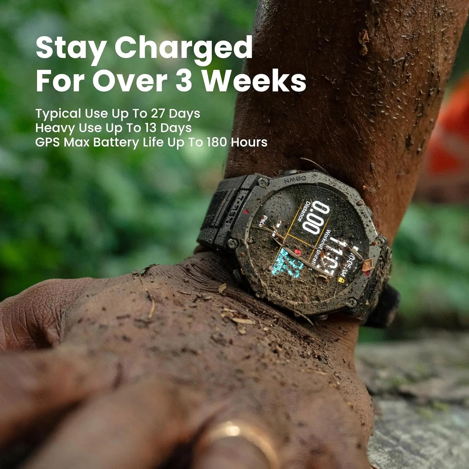 Amazfit T-Rex 3 Outdoor Rugged Military 48mm Smart Watch, Built in GPS, 27 Days Battery Life, Offline Maps, 2000 Nits Brightness, 10 ATM Water Resistance, AI Coach, for iOS & Android (Lava Red) Dabbakhul