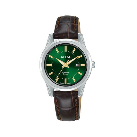 ALBA by seiko 
Prestige Women Quartz Green
Dial Analog Leather Watch - AH7EF5X1