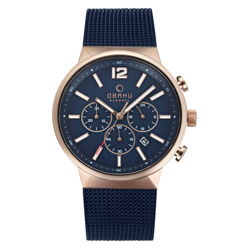 OBAKU STORM OCEAN BLUE ROUND DIAL MENS WATCH(V180GCVLML