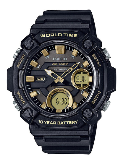 Casio Youth Analog-Digital Gold Dial Men AEQ-120W-9AVDF (AD264)
